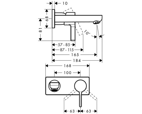 Смеситель для раковины Hansgrohe Metris S, хром глянцевый, 31162000