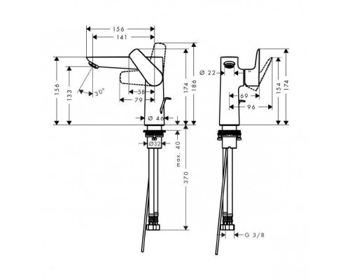 Смеситель Hansgrohe Talis E 150 71754000 для раковины, хром