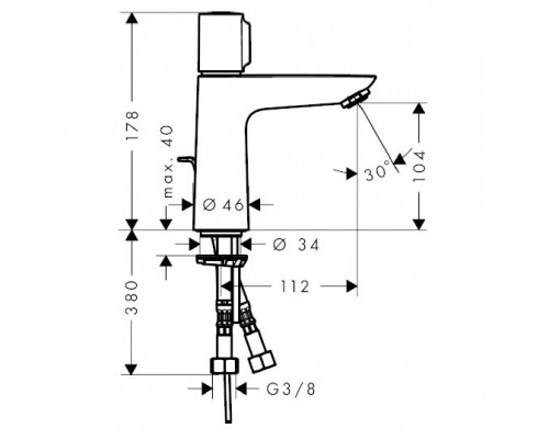 Смеситель Hansgrohe 71750000 Talis Select E 110 с донным клапаном, хром