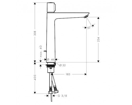 Смеситель Hansgrohe Talis Select E 240 71752000 с донным клапаном, хром