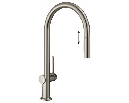 Кухонный смеситель Hansgrohe Talis M54, 72801800, с вытяжным изливом, в комплекте с коробом sBox для шланга, 2 режима струи, под сталь