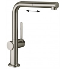 Кухонный смеситель Hansgrohe Talis M54, 72808800, с вытяжным изливом, под сталь