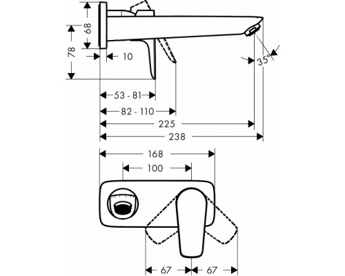 Смеситель Hansgrohe Talis E для раковины, черный хром, 71734340