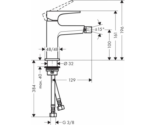 Смеситель для биде Hansgrohe Metropol 32520140, шлифованная бронза