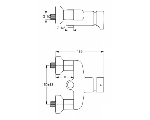 Смеситель Ideal Standard Ceraplus настенный для душа, хром, B8297AA