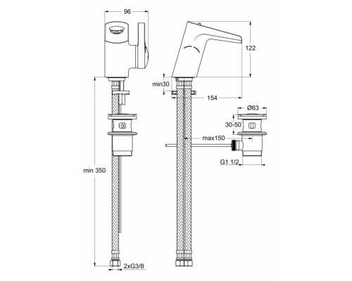 Смеситель Ideal Standard Melange для раковины, хром, B8630AA