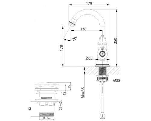 Смеситель для раковины Lemark Spark LM6707RG, розовое золото