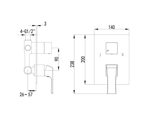 Смеситель Lemark Unit LM4527C для душа