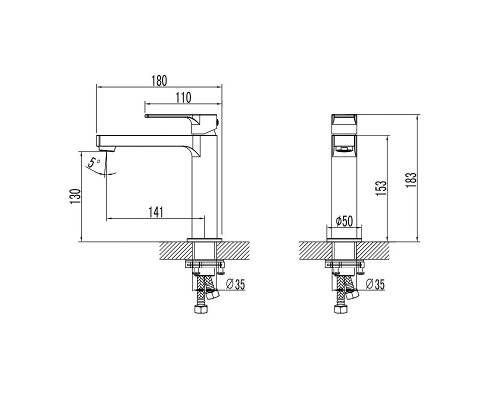 Смеситель Lemark plus Grace для раковины, хром, LM1537C