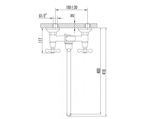 Смеситель Lemark Standard LM2151C универсальный для ванной и душа