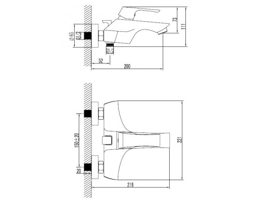 Смеситель Lemark Unit LM4502C для ванны