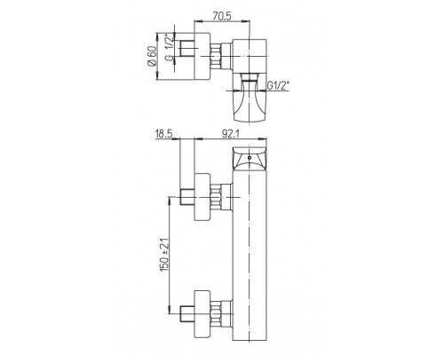 Смеситель Paini F1 F1CR511 для душа