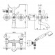 Смеситель Paini Liberty 17F3105 для ванны и душа с душевым гарнитуром, старая бронза
