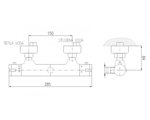 Смеситель для душа Rav-Slezak Termostat TRM80.5, хром