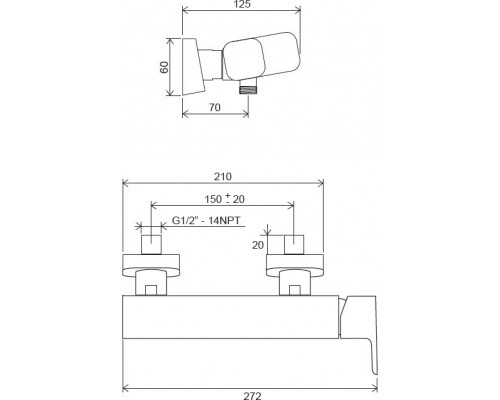 Смеситель для душа Ravak 10° Free-TD F 032.00/150, хром, X070132