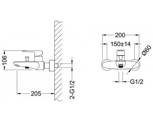 Смеситель для ванны и душа Schein Leaf 48205/8032020