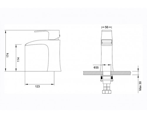 Смеситель Timo Lumi 4261/00F chrome для раковины