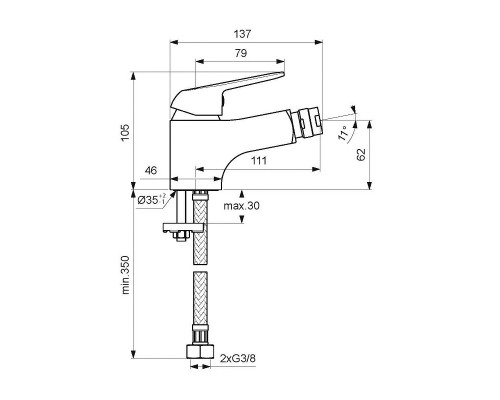 Смеситель для биде Vidima Fine BA386AA, хром