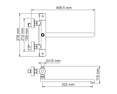 Смеситель для ванны WasserKRAFT  4822L , термостатический, хром