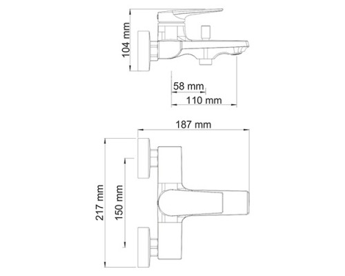 Смеситель WasserKRAFT  3201 для ванны с коротким изливом, хром