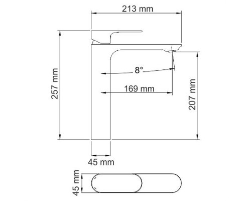 Смеситель WasserKRAFT  7403H для раковины, черный