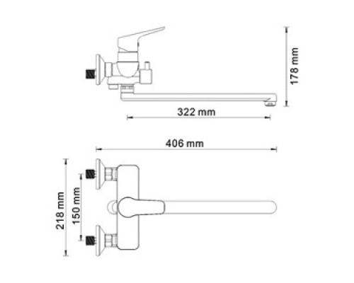 Смеситель WasserKRAFT  4502L для ванны, хром