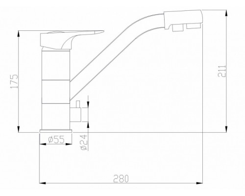 Смеситель Zorg Steel Hammer SH 321 BLACK BR для кухни под фильтр, черный металлик/бронза