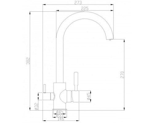 Смеситель Zorg Steel Hammer SH 713 CR для кухни под фильтр, хром