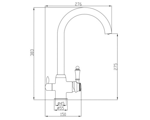 Смеситель Zorg Steel Hammer SH 723 SATIN для кухни под фильтр, нержавеющая сталь матовая