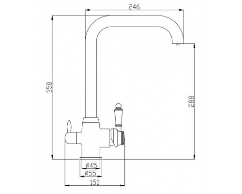 Смеситель Zorg Steel Hammer SH 725 CR для кухни под фильтр, хром