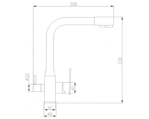 Смеситель Zorg Steel Hammer SH 805 BLACK CR для кухни под фильтр, черный металлик/хром