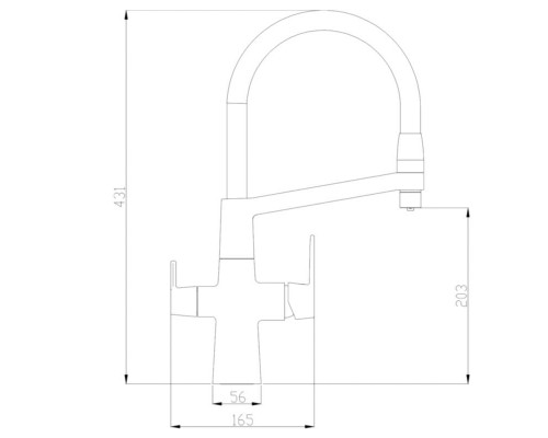 Смеситель Zorg Steel Hammer SH 818-6 BLACK CR для кухни под фильтр, черный/хром