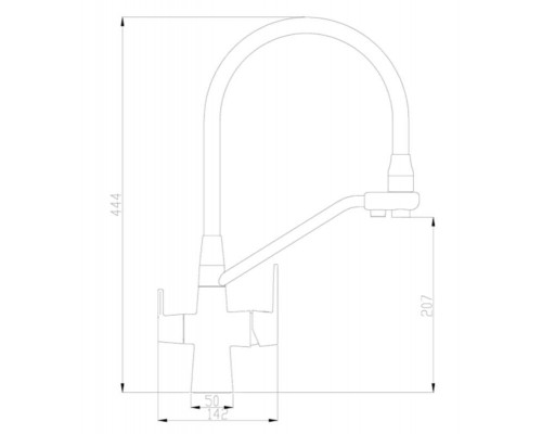 Смеситель Zorg Steel Hammer SH 903-8 CR для кухни под фильтр, хром/белый