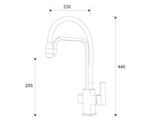 Смеситель Zorg Clean Water ZR 341-6 YF для кухни под фильтр, хром/черный