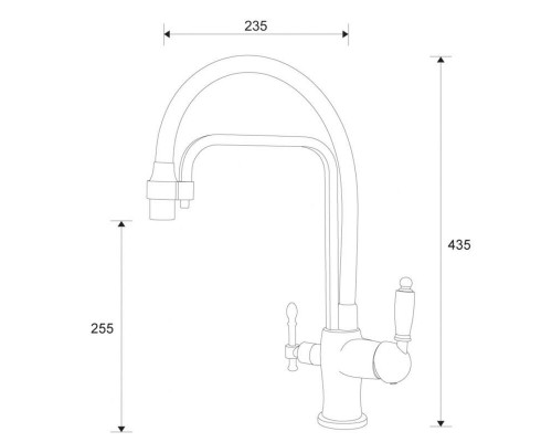 Смеситель Zorg Clean Water ZR 342-6 YF для кухни под фильтр, хром/черный