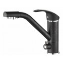 Смеситель Zorg Steel Hammer SH 321 BLACK CR для кухни под фильтр, черный металлик/хром