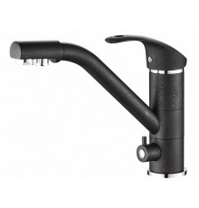 Смеситель Zorg Steel Hammer SH 321 BLACK CR для кухни под фильтр, черный металлик/хром