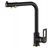 Смеситель Zorg Steel Hammer SH 572 BLACK BR для кухни под фильтр, черный металлик/бронза