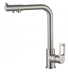 Смеситель Zorg Steel Hammer SH 572 SATIN для кухни под фильтр, нержавеющая сталь