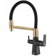 Смеситель Zorg Steel Hammer SH 818-6 BLACK BR для кухни под фильтр, черный/бронза