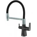 Смеситель Zorg Steel Hammer SH 818-6 BLACK CR для кухни под фильтр, черный/хром
