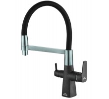 Смеситель Zorg Steel Hammer SH 818-6 BLACK CR для кухни под фильтр, черный/хром