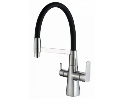 Смеситель Zorg Steel Hammer SH 818-6 SATIN для кухни под фильтр, сатин/черный