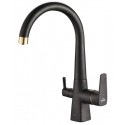Смеситель Zorg Steel Hammer SH 819 BLACK BR для кухни под фильтр, черный металлик/бронза