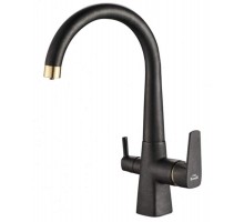 Смеситель Zorg Steel Hammer SH 819 BLACK BR для кухни под фильтр, черный металлик/бронза