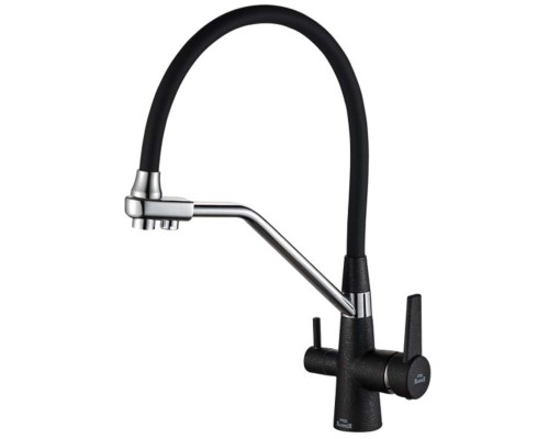 Смеситель Zorg Steel Hammer SH 903-6 BLACK CR для кухни под фильтр, черный/хром
