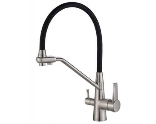 Смеситель Zorg Steel Hammer SH 903-6 SATIN для кухни под фильтр, сатин/черный Смеситель Zorg Steel Hammer SH 903-6 SATIN для кухни под фильтр, сатин/черный