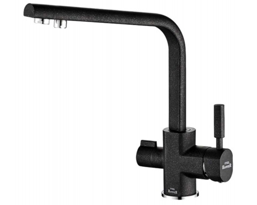 Смеситель Zorg Steel Hammer SH 909 BLACK CR для кухни под фильтр, черный металлик/хром