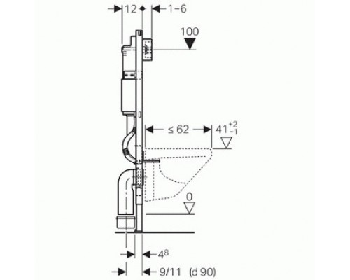 Инсталляция Geberit с безободковым унитазом AM.PM Spirit FlashClean C701700WH, с сиденьем микролифт, комплект   291790