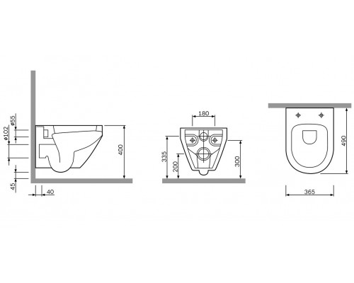 Инсталляция Geberit с безободковым унитазом AM.PM Spirit FlashClean C701700WH, с сиденьем микролифт, комплект   291790